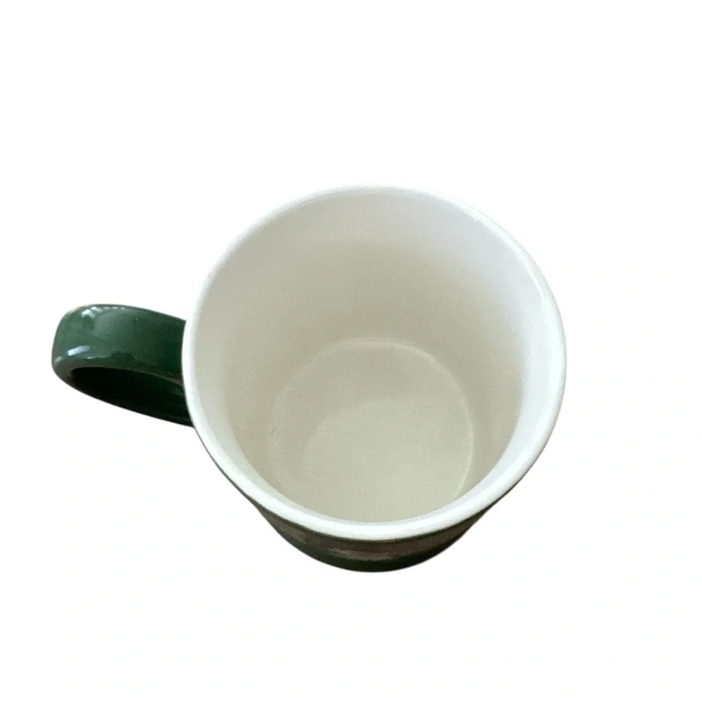 Target Threshold Santa Claws Cat Holiday Coffee Tea Mug Cup Green Stoneware New